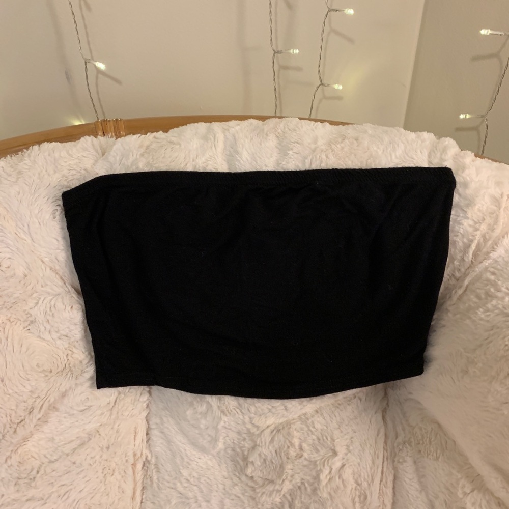 Black Nasty Gal Cropped Tube Top